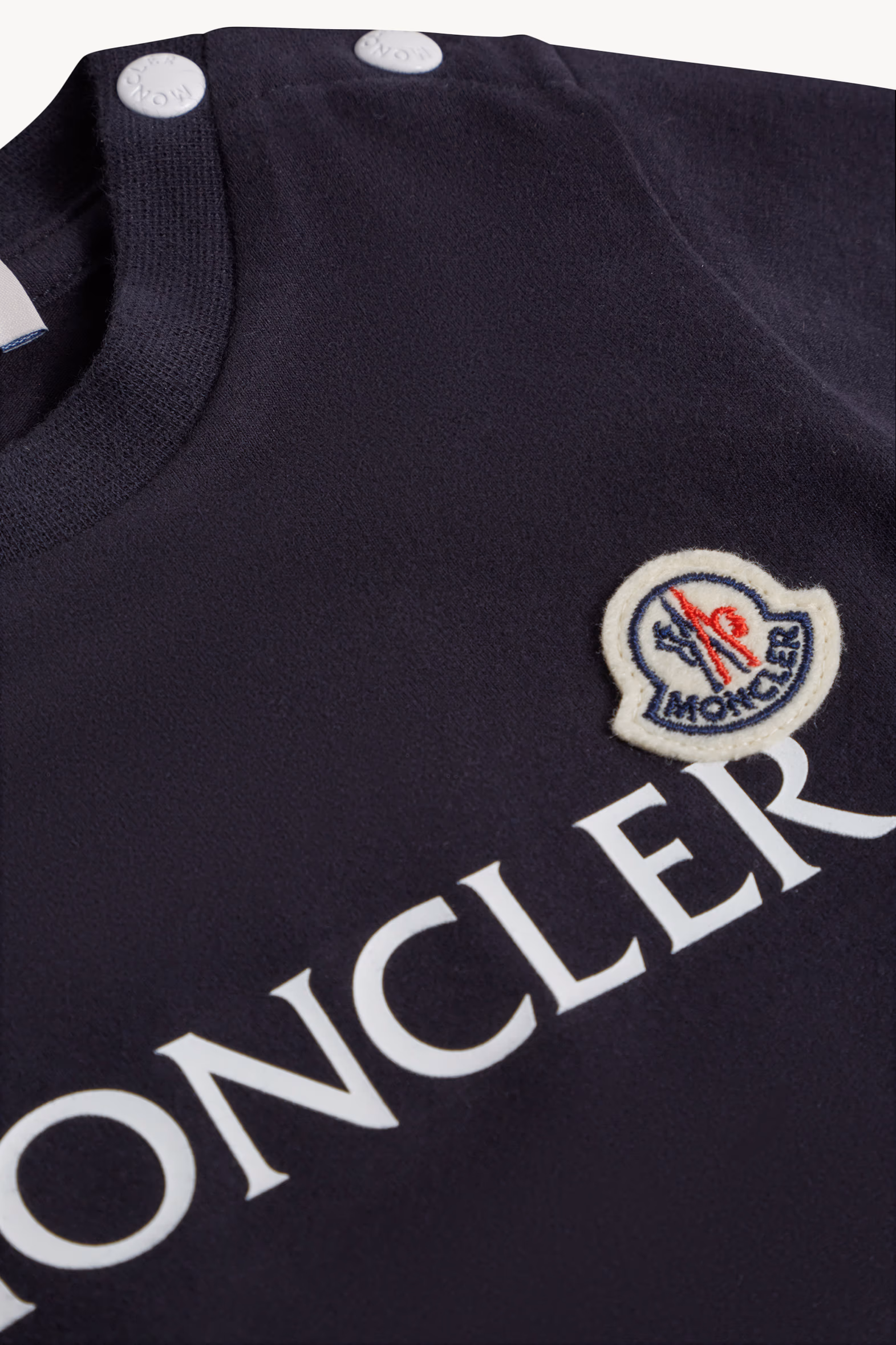 Camiseta de jersey con logotipo Niño Azul Noche Moncler 4